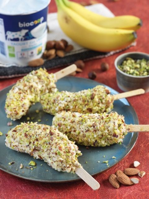 bananes glacées aux fruits secs