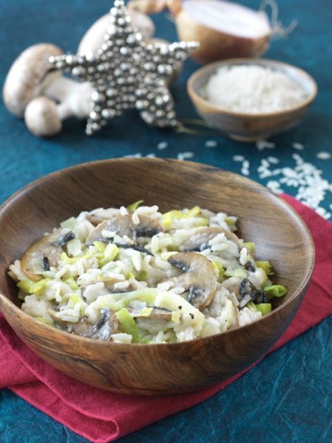 Risotto poireaux champignon ricotta