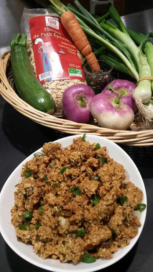 légumes du printemps en crumble